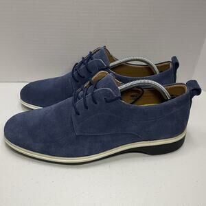 Amberjack Men’s Size 10 Dress Shoes The Original Blue Suede Cobalt Leather Derby